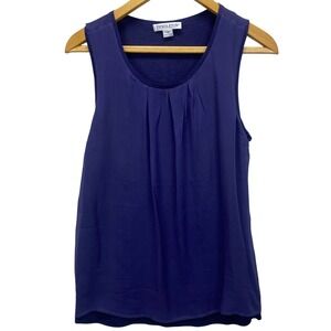Pendleton Womens Purple Pleated Chiffon Layered Sleeveless Knit Tank Top Size M